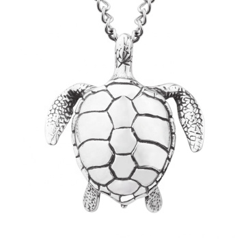 Stainless Steel Jewelry Punk Style New Antique Silver Animal Sea Turtle Pendant Necklace